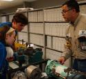 Students inspect refinery equipment at Valero's Freshman Engineering Summit.